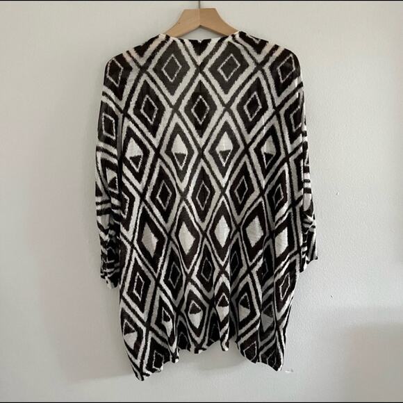 Chico’s Modern Diamond Mona Open Front Cardigan Size 2 (12-14) - Picture 2 of 9